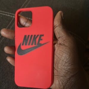 Nike Red and Black iPhone Case with Matte Finish
